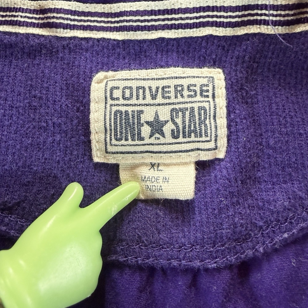 Converse One Star Women's XL Button Up Shirt Purple Cotton Casual Everyday Top - Picture 3 of 9